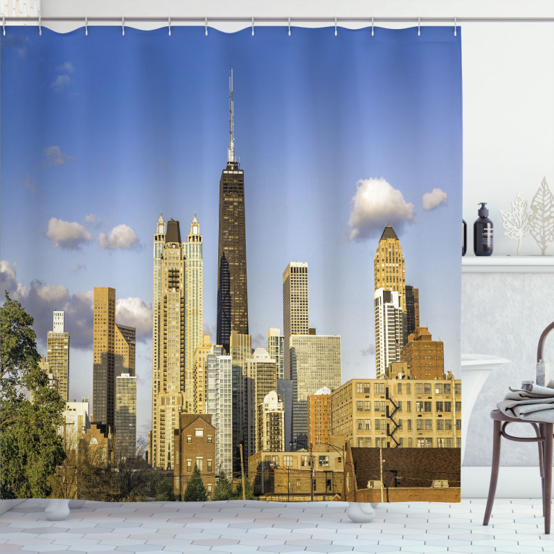 Downtown Chicago Panorama Shower Curtain