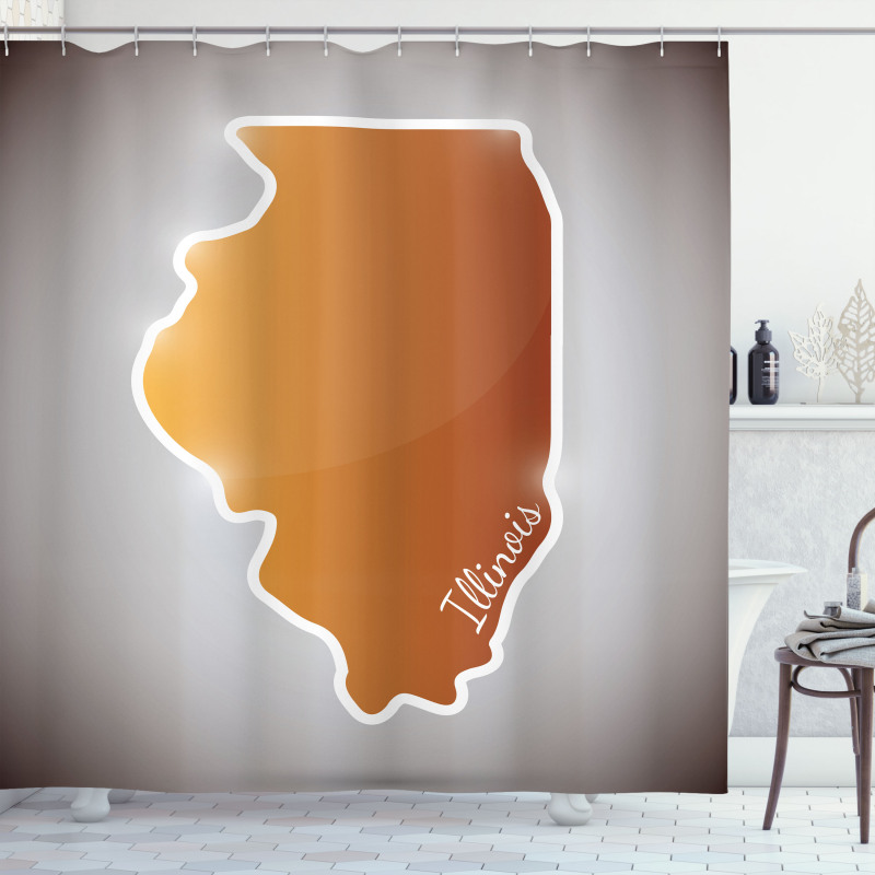 Simple State Map Shower Curtain