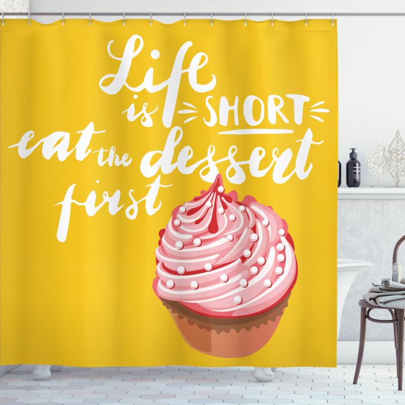 Cupcake Food Art Shower Curtain