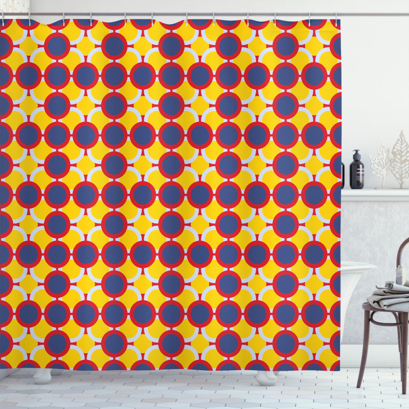 Overlapping Vivid Rounds Shower Curtain