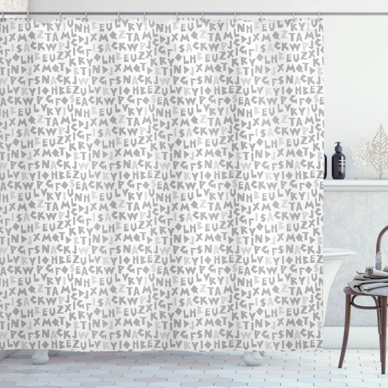 Geometric Letters Shower Curtain