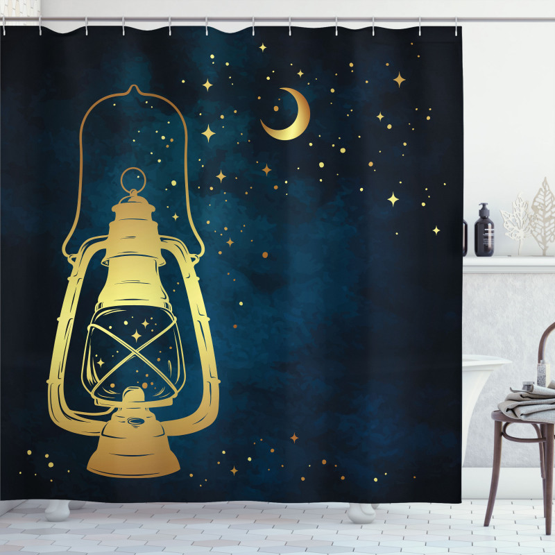 Magic Oil Lantern at Night Shower Curtain