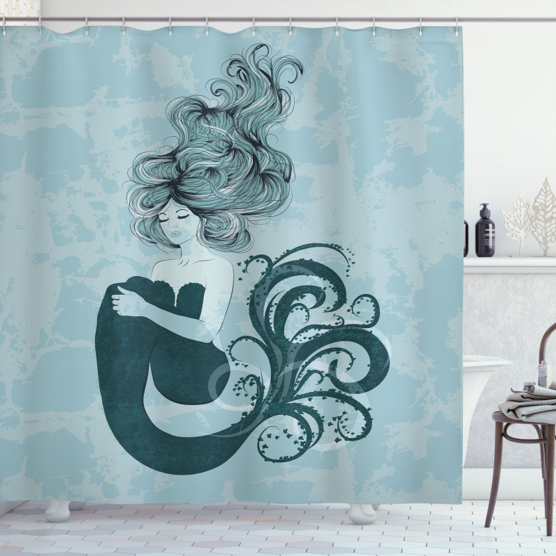 Sleeping Mermaid Shower Curtain