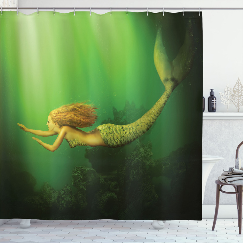 Mermaid with Fish Tail Shower Curtain
