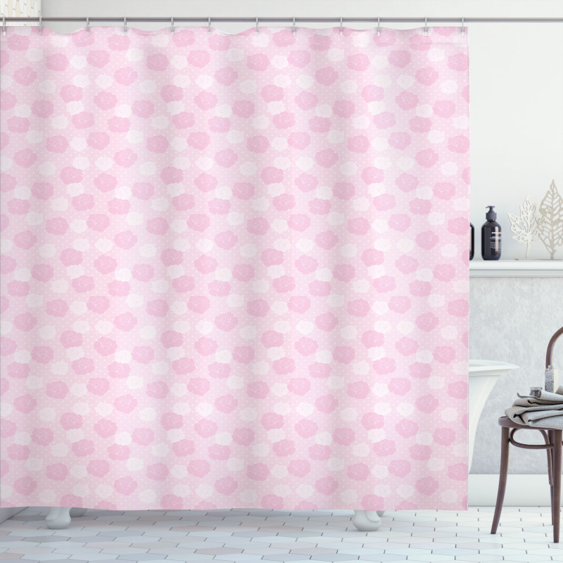 Floral and Speckled Shower Curtain