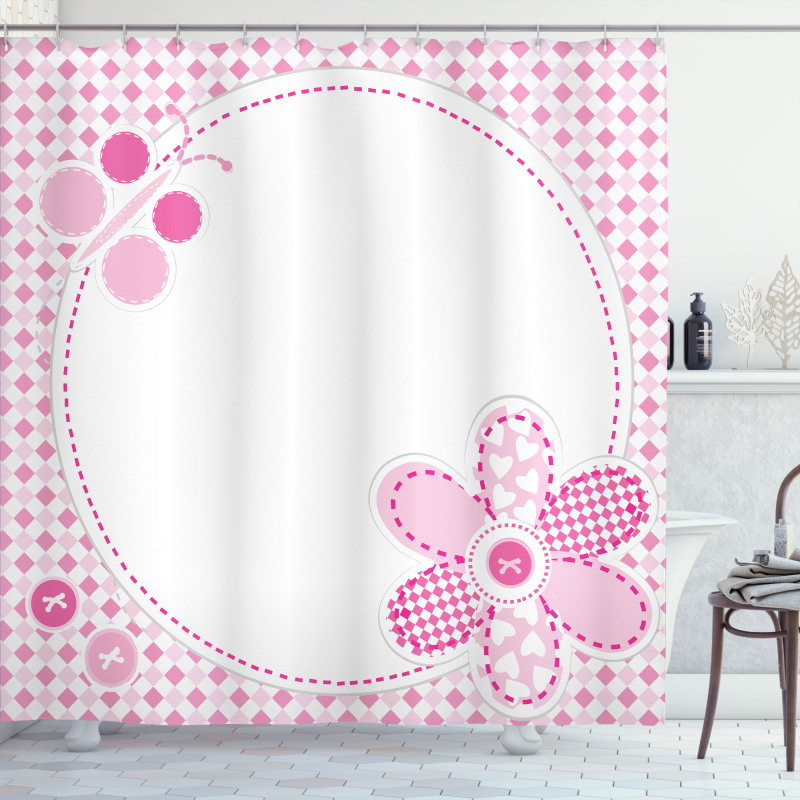 Girly with Flower Sweetheart Shower Curtain