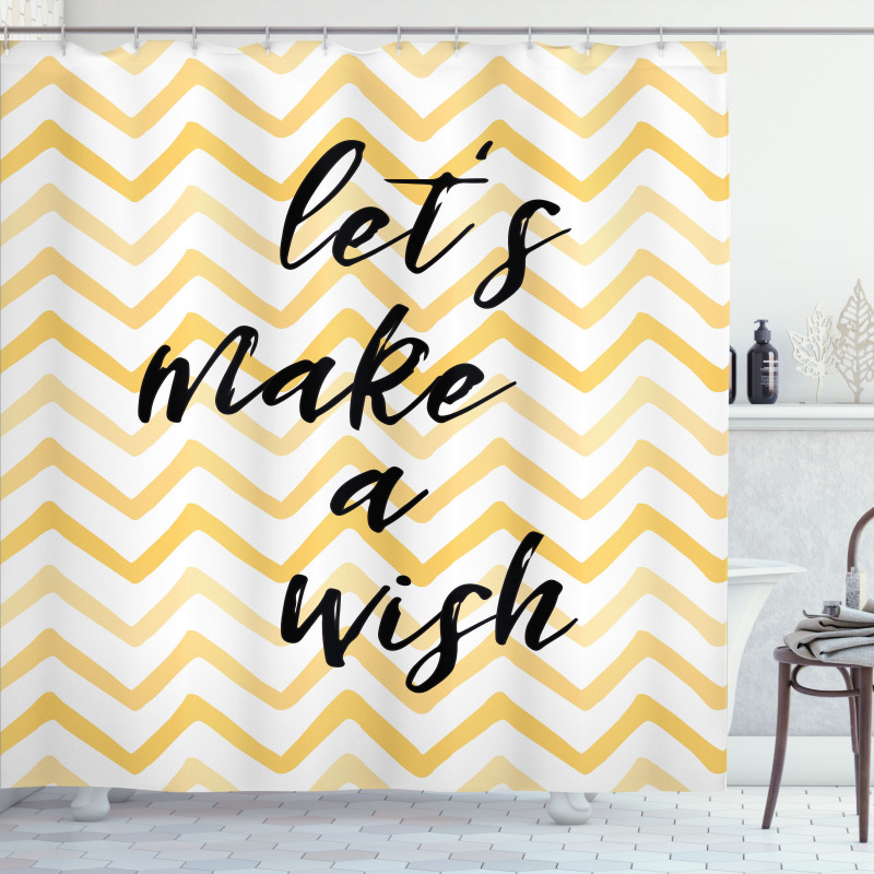 Lets Make a Wish on Chevrons Shower Curtain