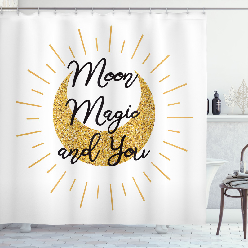 Lover Text Moon Magic and You Shower Curtain