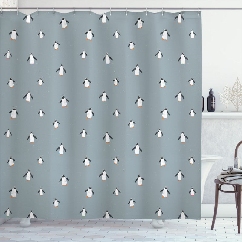 Minimal Arctic Fauna Bird Shower Curtain