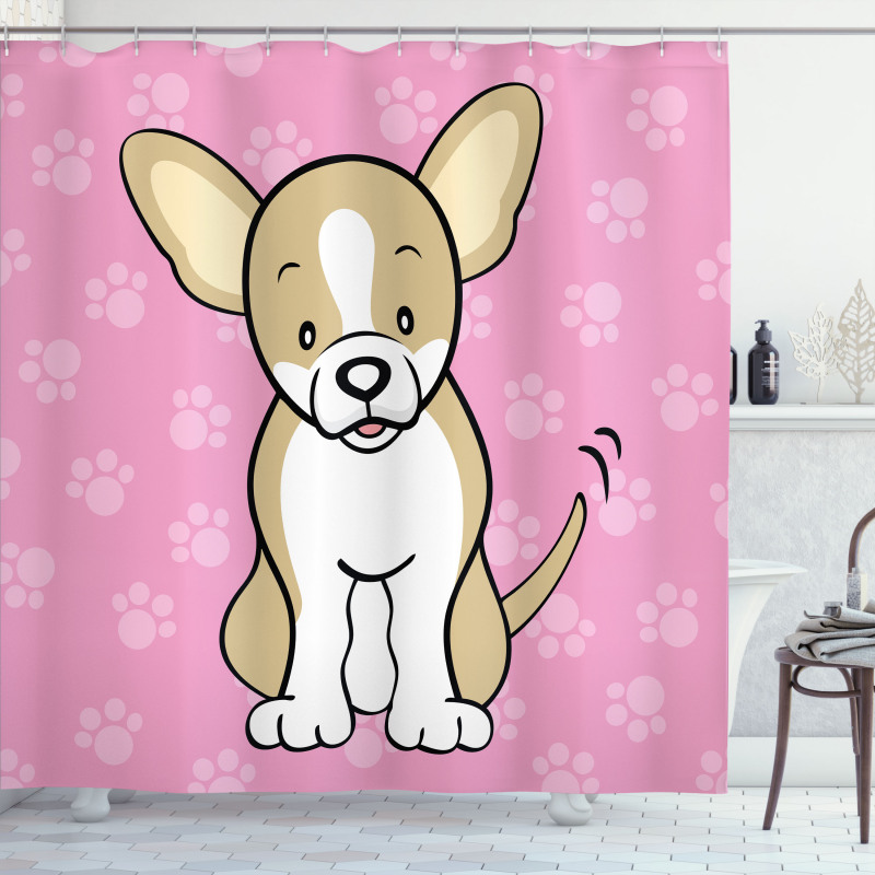 Cartoon of Dog Shower Curtain