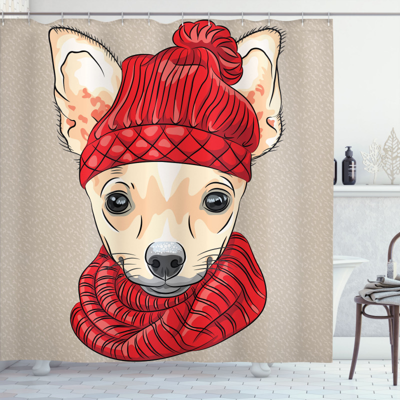 Fashionable Dog Shower Curtain