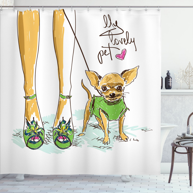 My Pet Lettering Shower Curtain