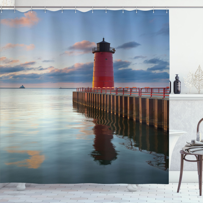 Calm Milwaukee Lighthouse Shower Curtain