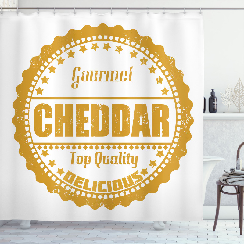 Gourmet Cheddar Rubber Stamp Shower Curtain