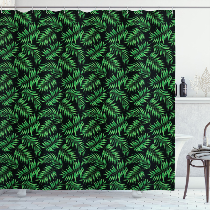Exotic Jungle Leaves Art Shower Curtain