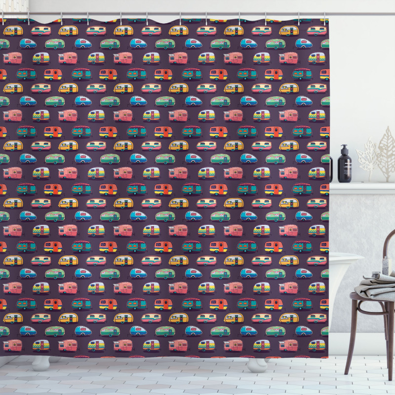 Retro Colorful Vans Shower Curtain