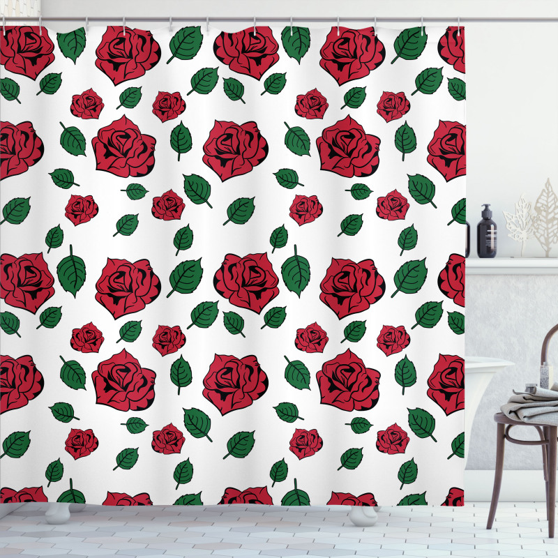 Romance Floral Doodle Shower Curtain