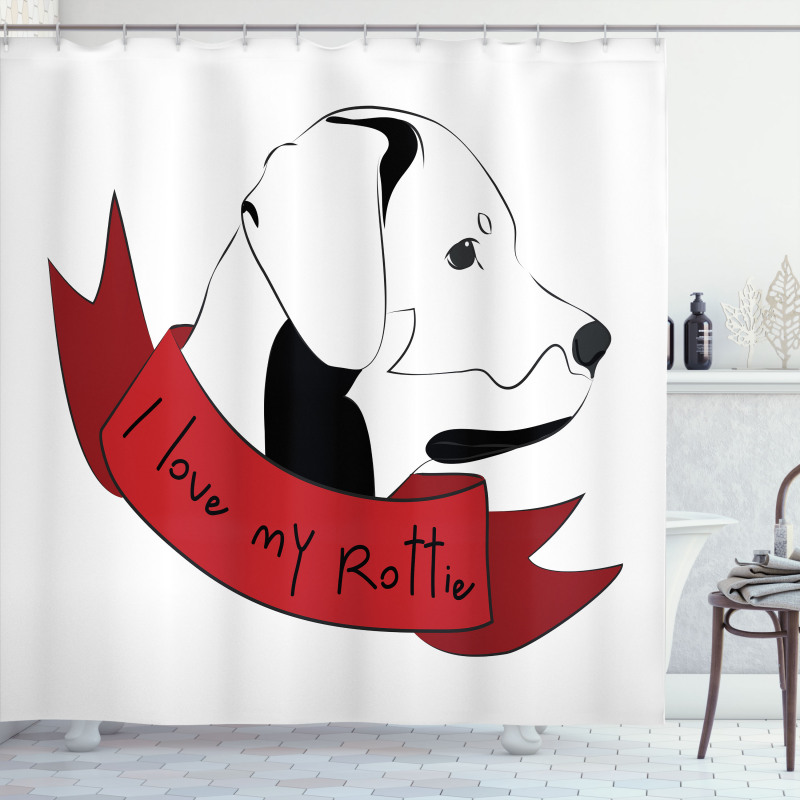 I Love My Rottie Doodle Shower Curtain