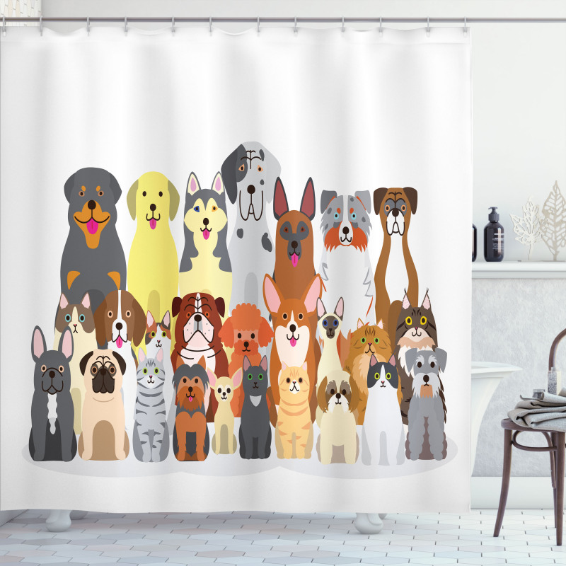 Animals Cartoon Shower Curtain