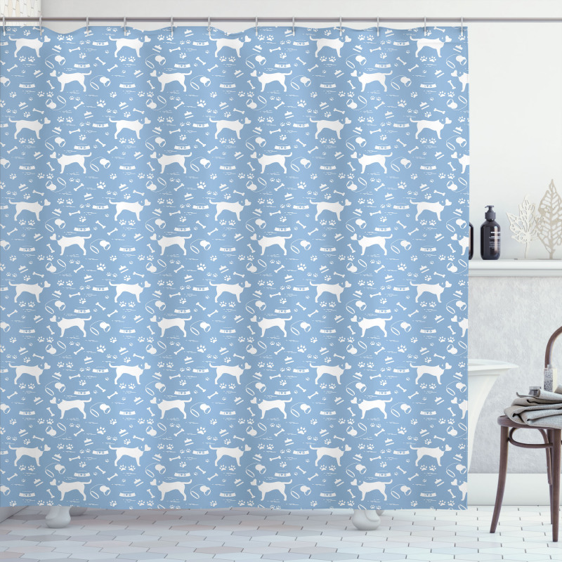 Dog Item Silhouettes Shower Curtain