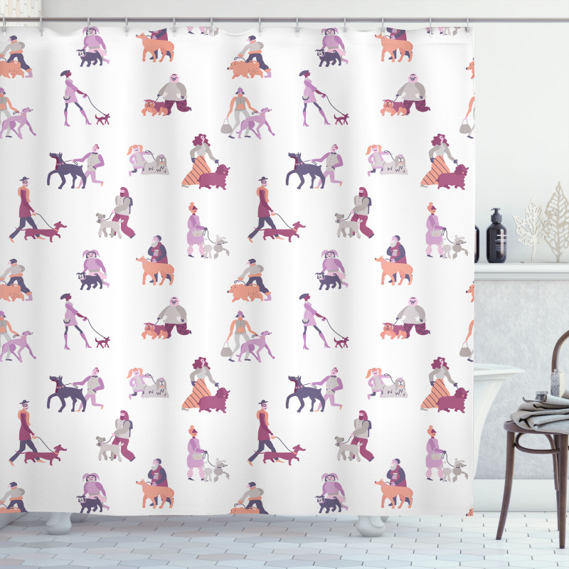 Dog Owners with Pets Shower Curtain