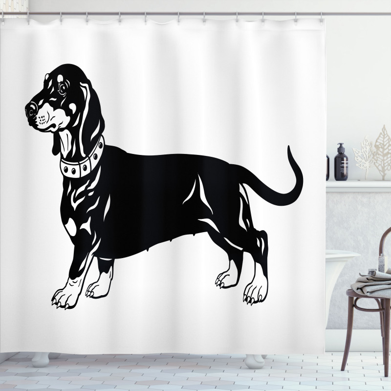 Long Torso Breed Dog Shower Curtain