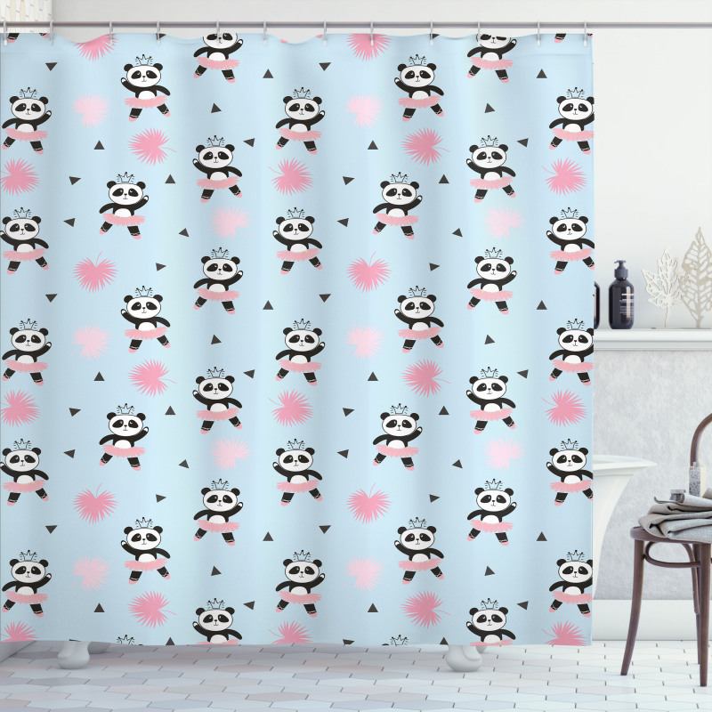 Panda Ballerina in Dress Shower Curtain