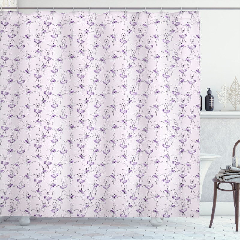 Pattern of Ballet Dancers Shower Curtain