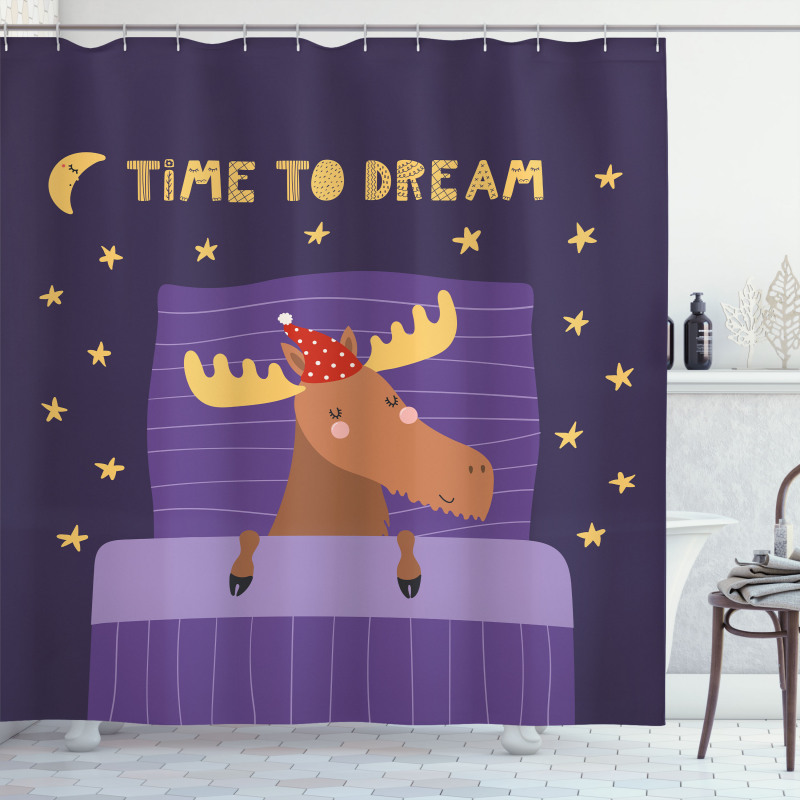 Typography with Moose Shower Curtain