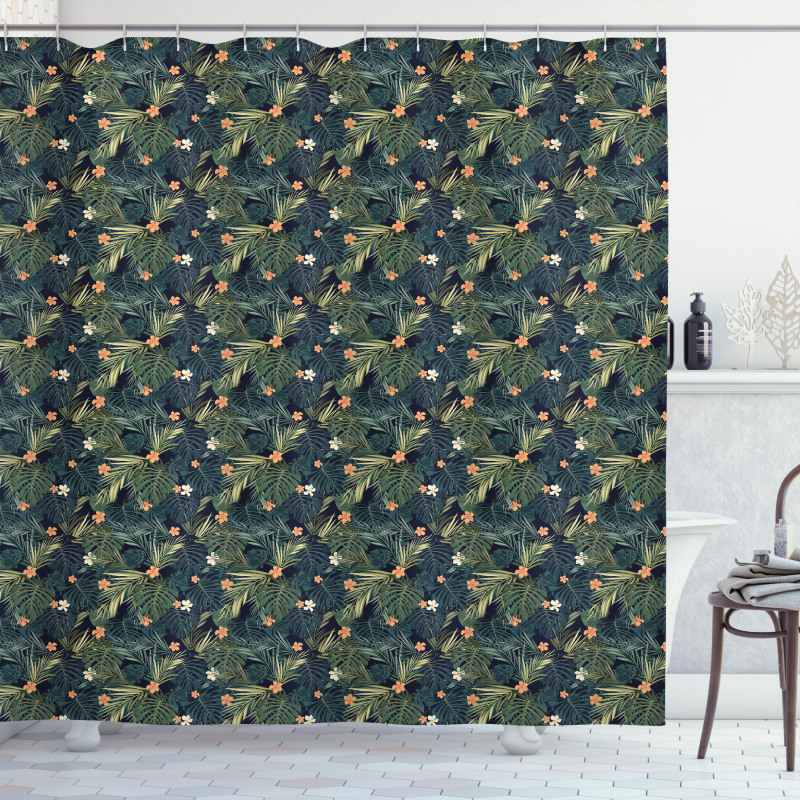 Exotic Summer Foliage Flora Shower Curtain