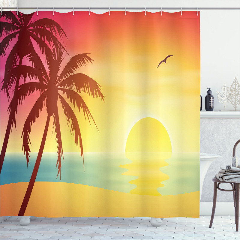 Vivid Sunrise at Fantasy Beach Shower Curtain