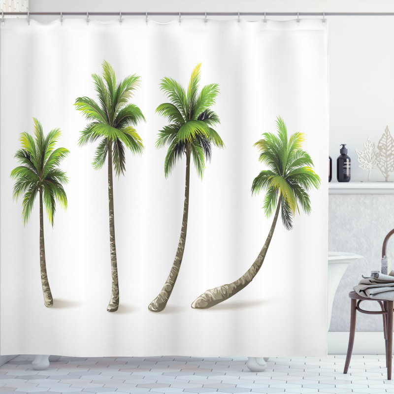 Different Sized Tropical Trees Shower Curtain