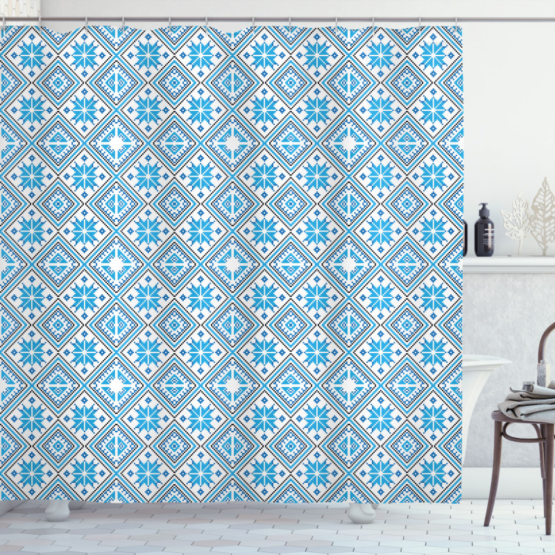 Belorussian Geometric Art Shower Curtain