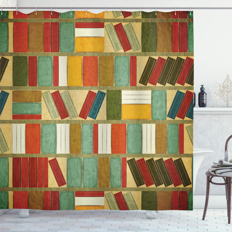 Vintage Library Painting Shower Curtain