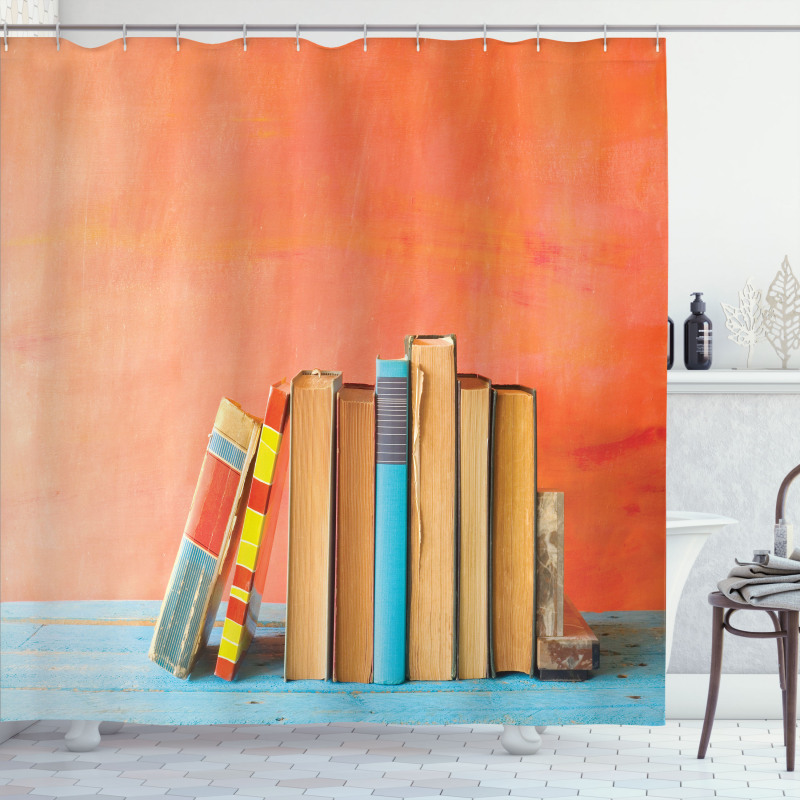 Row of Old Vintage Books Shower Curtain