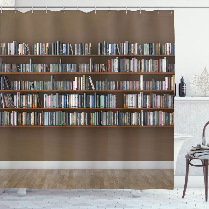 Interior Bookshelves Wall Shower Curtain