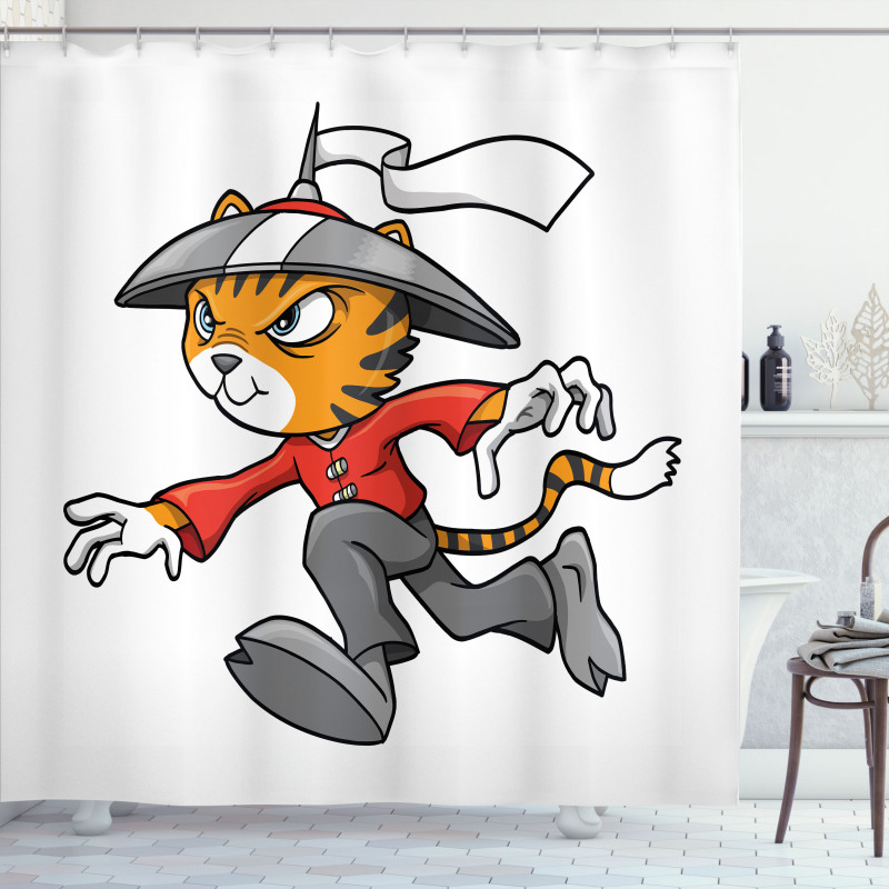 Warrior Cartoon Shower Curtain