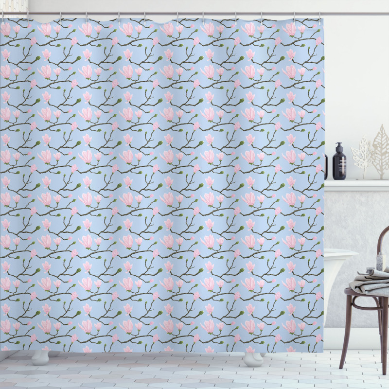 Flourishing Theme Leaf Shower Curtain