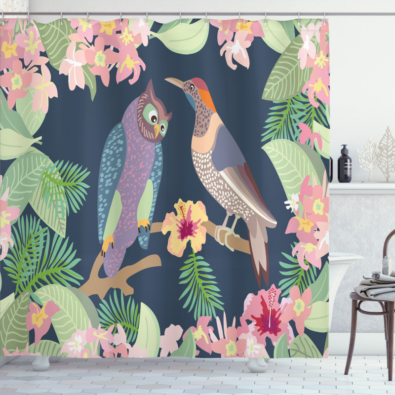 Exotic Birds Owl Avian Shower Curtain