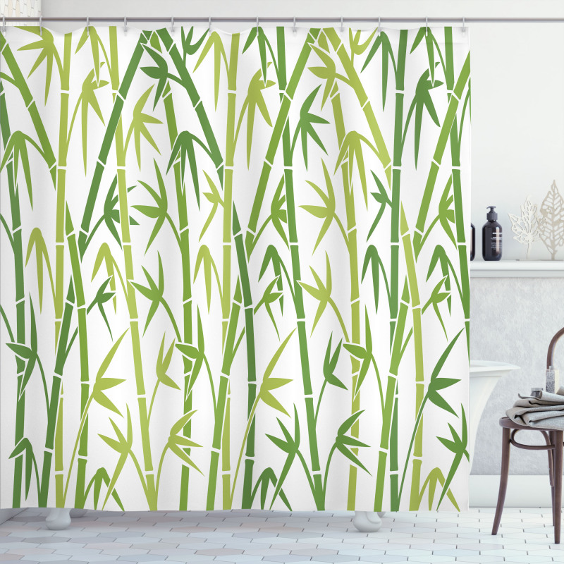 Cartoon Style Bamboo Shower Curtain