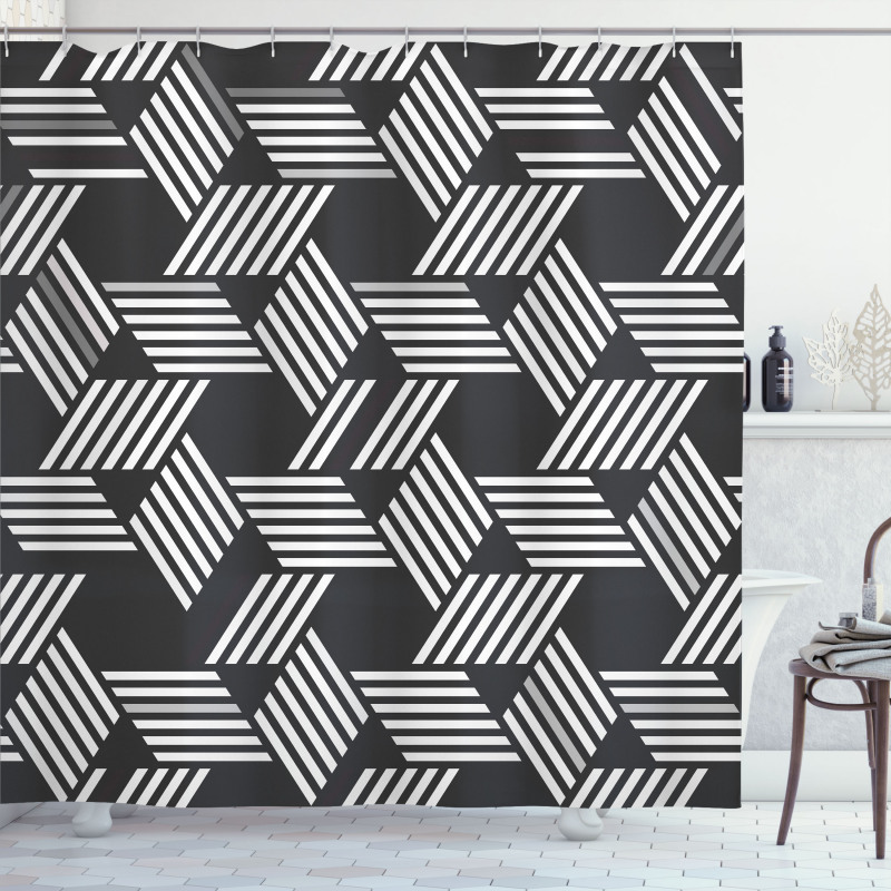 Geometric Irregular Shower Curtain