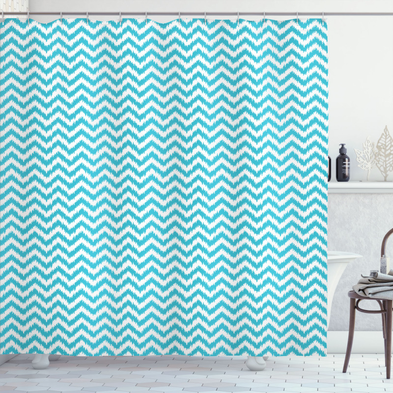 Grungy Design Zigzags Shower Curtain