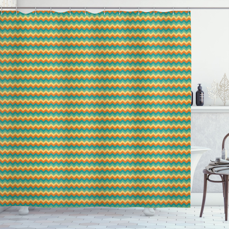 Geometric Colorful Lines Shower Curtain