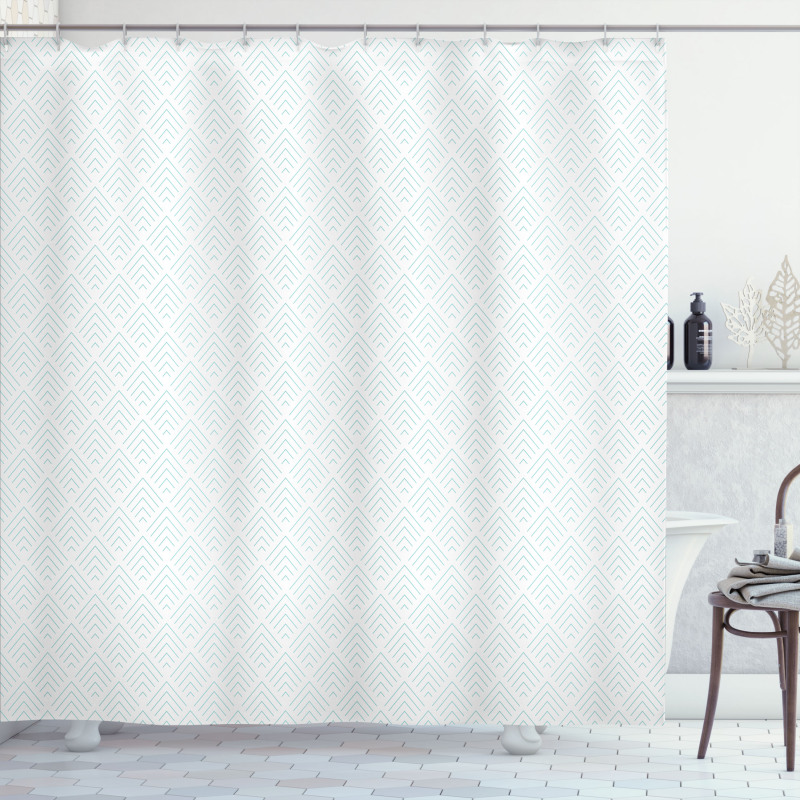 Simple Line Art Rhombus Shower Curtain