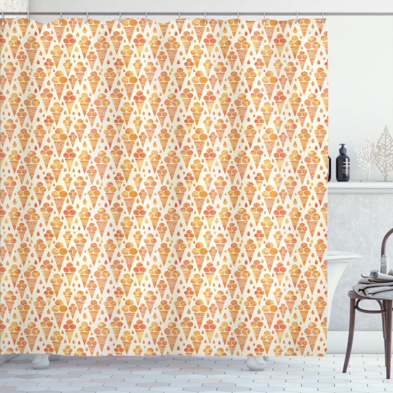 Floral Scoops on Cones Shower Curtain