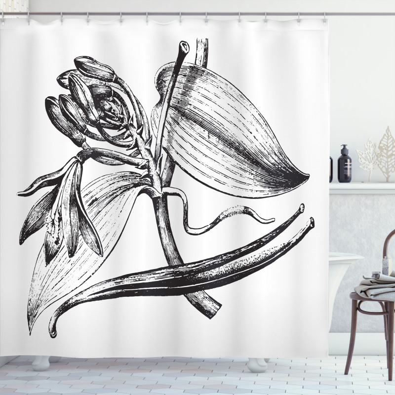 Vintage Engraved Flower Art Shower Curtain