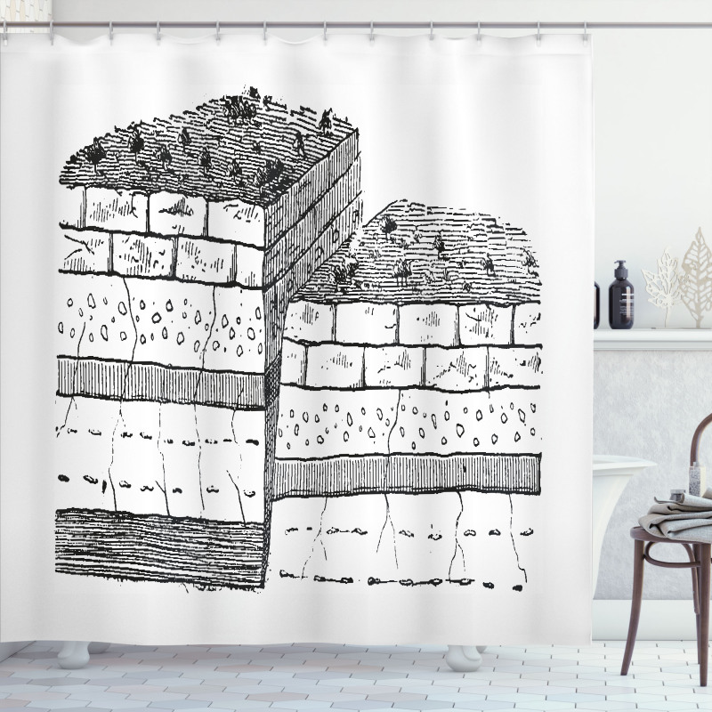 Rock Formation Theme School Shower Curtain