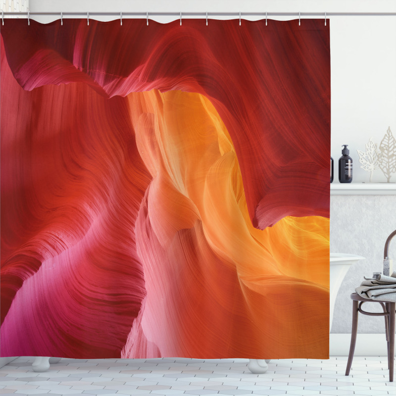 Color Hues of Eroded Stone Shower Curtain