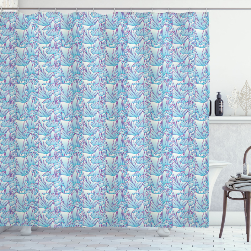 Pattern Blue Toned Crystals Shower Curtain