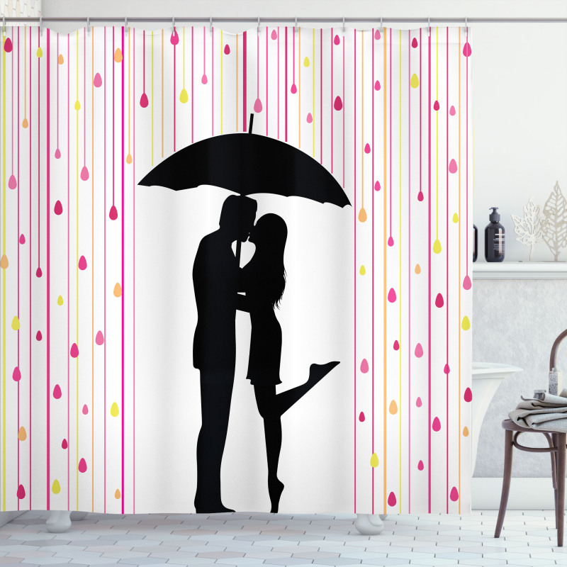 Couple Umbrella Romance Shower Curtain